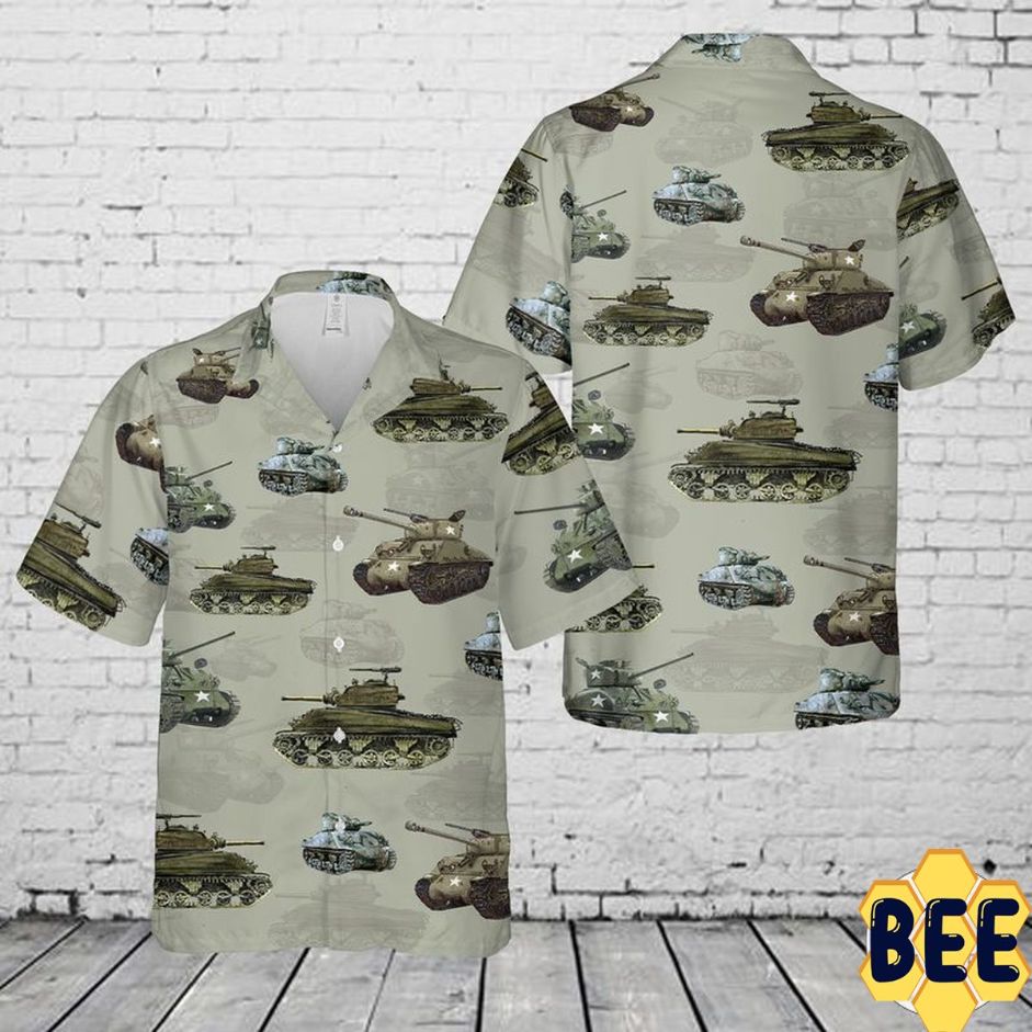Us Military M4 Sherman Tank Trending Hawaiian Shirt Us Military M4 Sherman Tank Trending Hawaiian Shirt