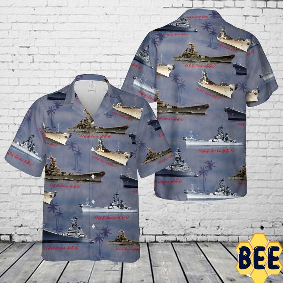 Uss Iowa (Bb-61) Trending Hawaiian Shirt Uss Iowa (Bb-61) Trending Hawaiian Shirt