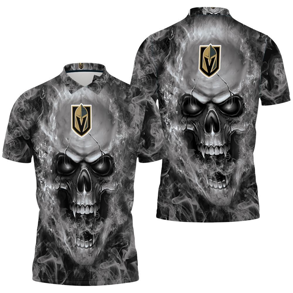 Vegas Golden Knights Nhl Fans Skull 3D All Over Print Polo Shirt Vegas Golden Knights Nhl Fans Skull 3D All Over Print Polo Shirt