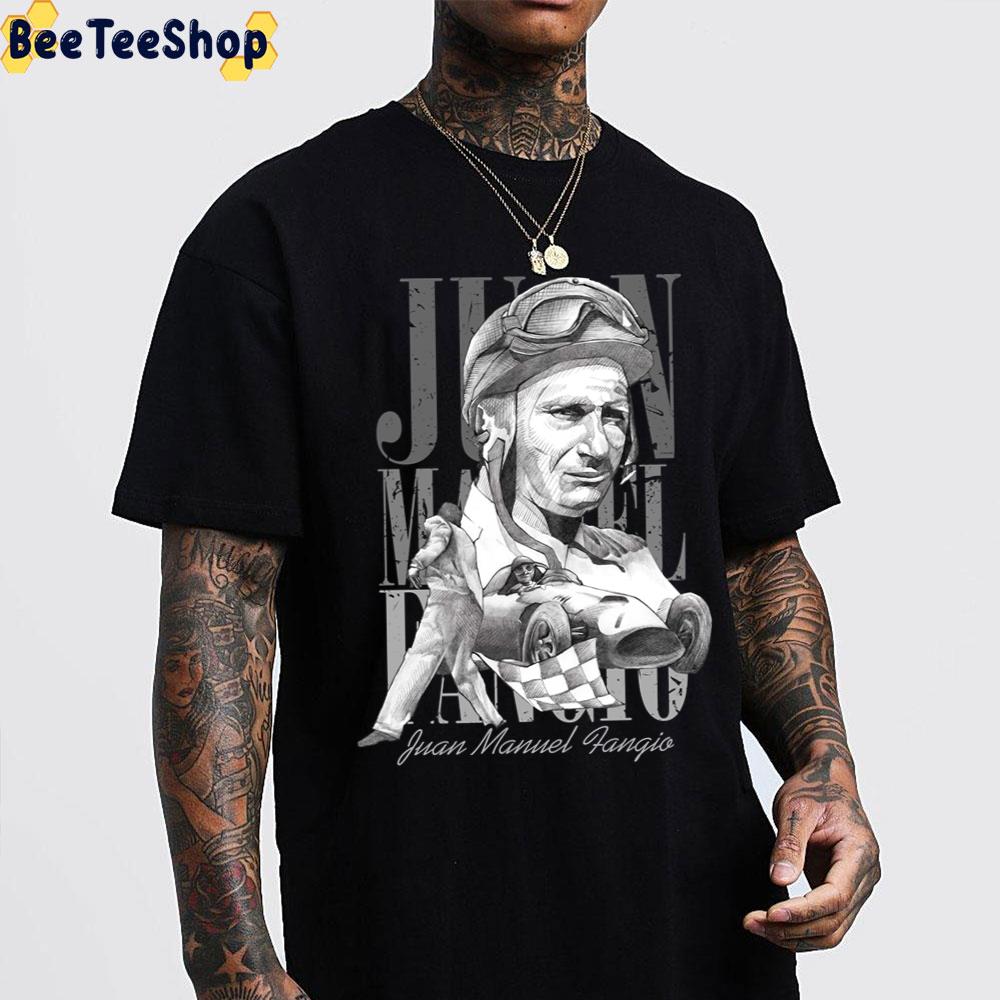 Vintage Art Juan Manuel Fangio Racing Unisex T-Shirt Vintage Art Juan Manuel Fangio Racing Unisex T-Shirt