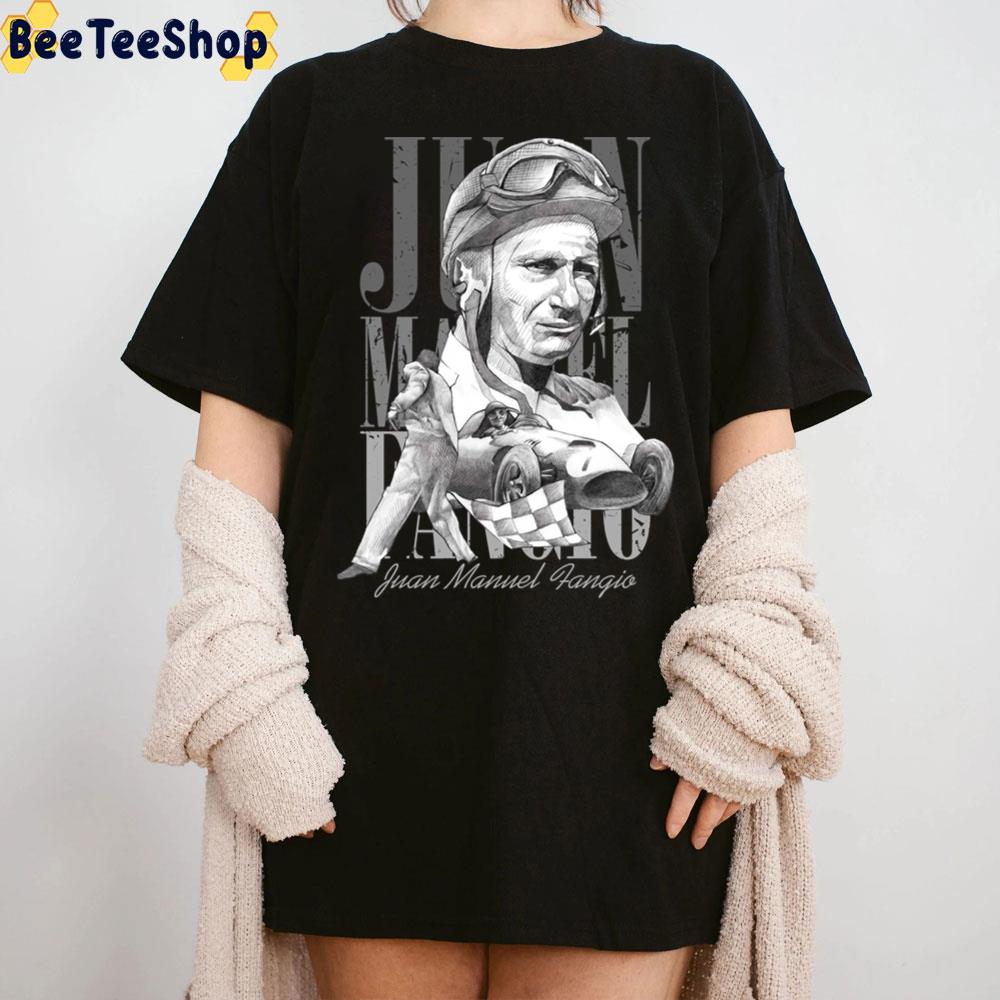Vintage Art Juan Manuel Fangio Racing Unisex T-Shirt Vintage Art Juan Manuel Fangio Racing Unisex T-Shirt