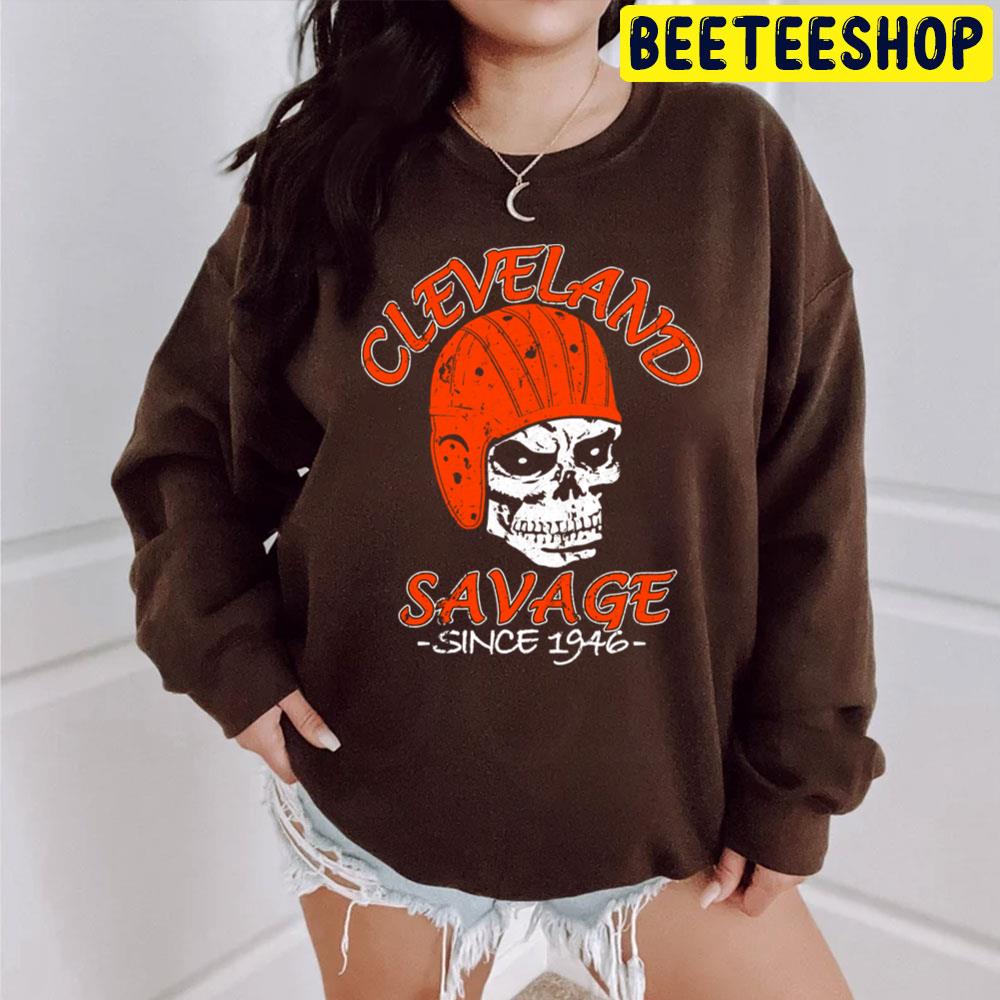 Vintage Savage 1946 Skull Cleveland Browns Football Trending Unisex T-Shirt Vintage Savage 1946 Skull Cleveland Browns Football Trending Unisex T-Shirt