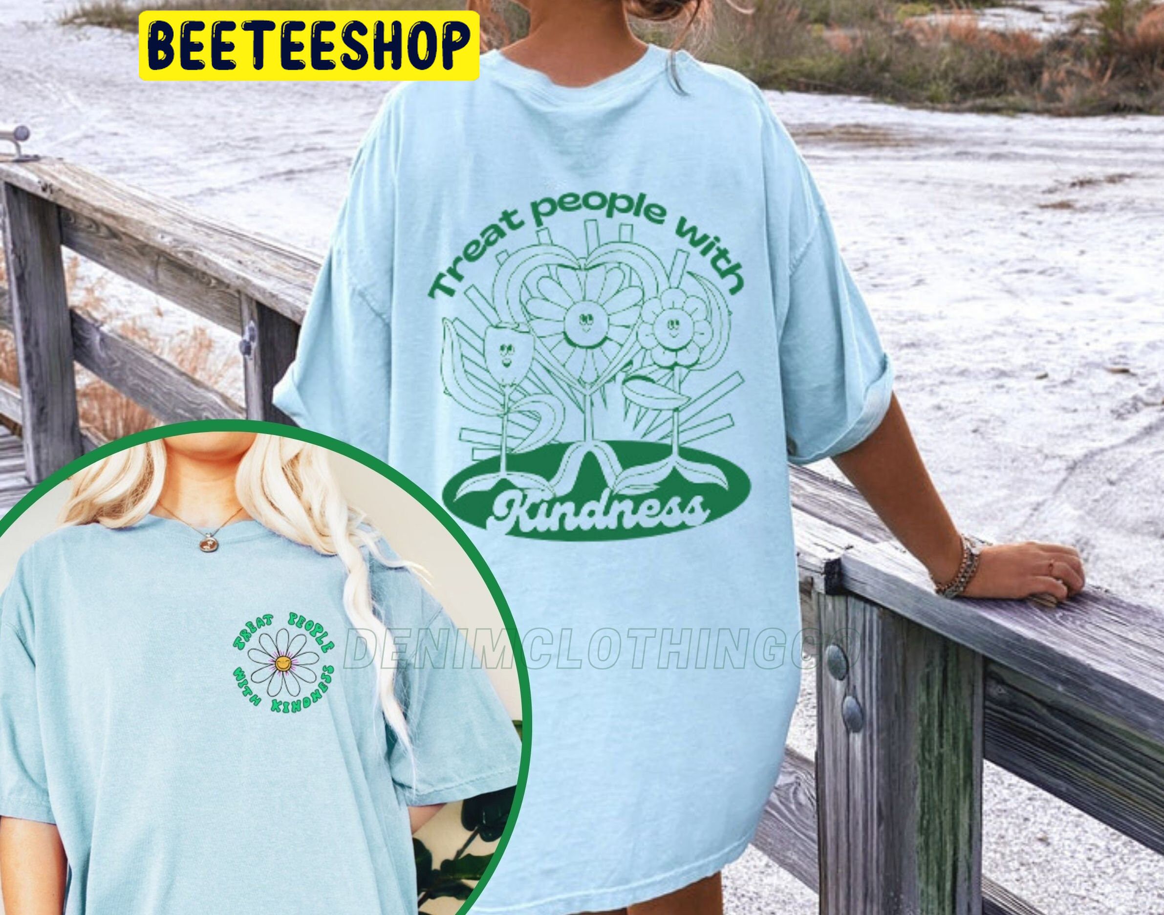Vintage Treat People With Kindness Double Side Unisex T-Shirt Vintage Treat People With Kindness Double Side Unisex T-Shirt