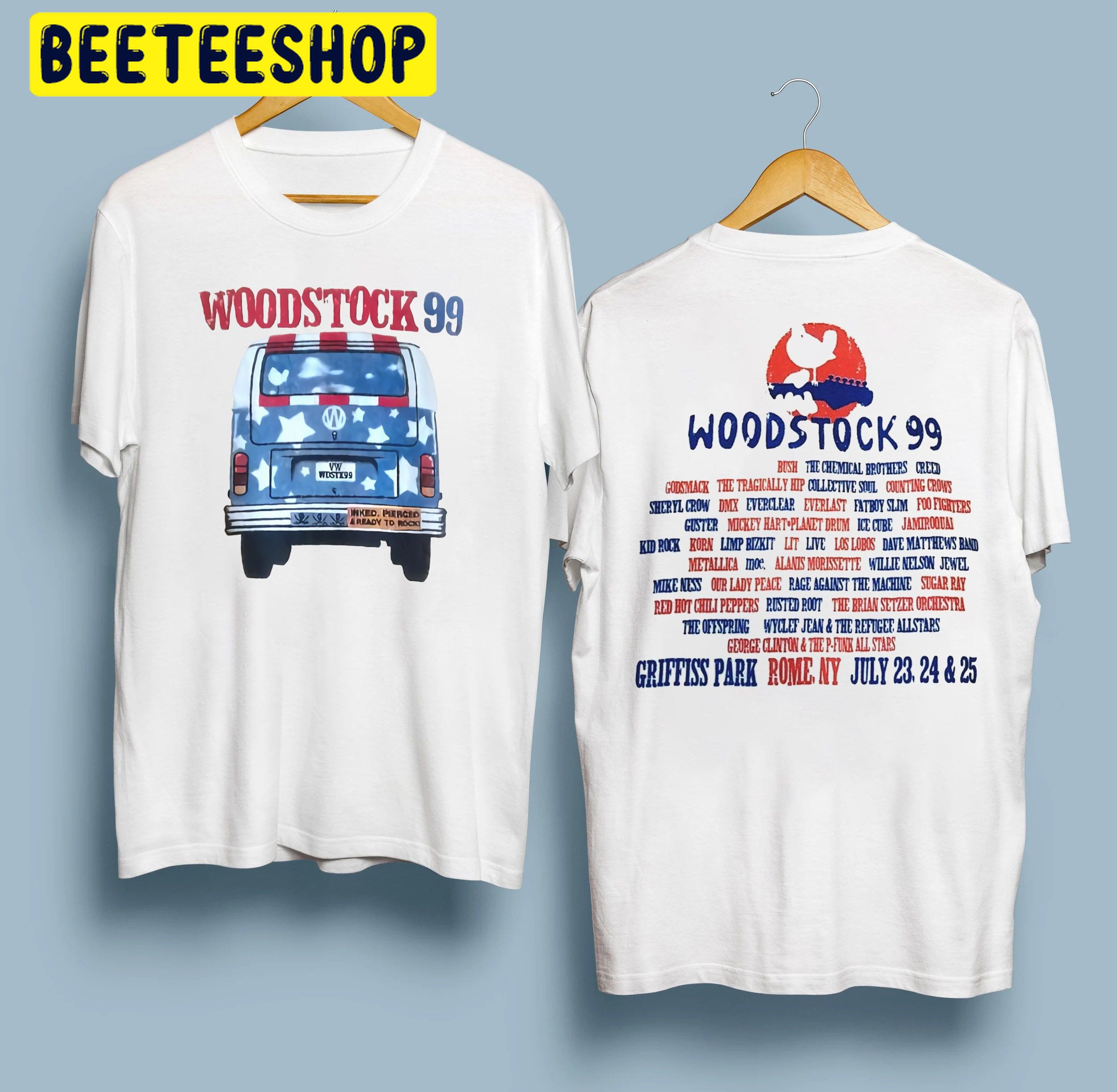 Vintage Woodstock 99 Double Side Unisex Shirt Vintage Woodstock 99 Double Side Unisex Shirt
