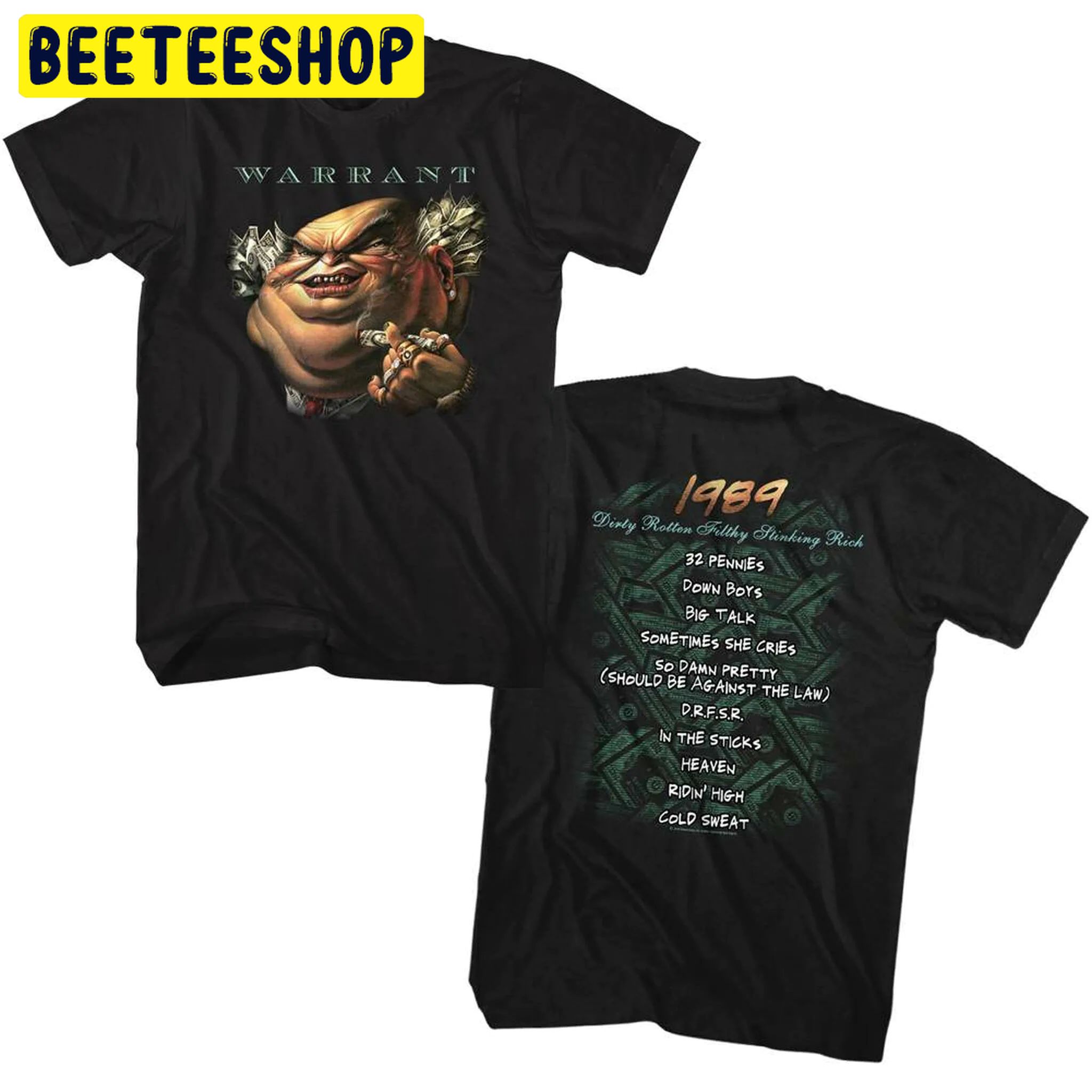 Warrant Drfsr 1989 Double Side Unisex Shirt Warrant Drfsr 1989 Double Side Unisex Shirt