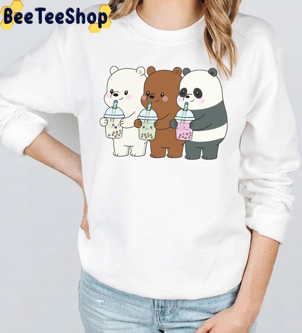 We Bare Bears Drinking Milktea Trending Unisex T-Shirt We Bare Bears Drinking Milktea Trending Unisex T-Shirt