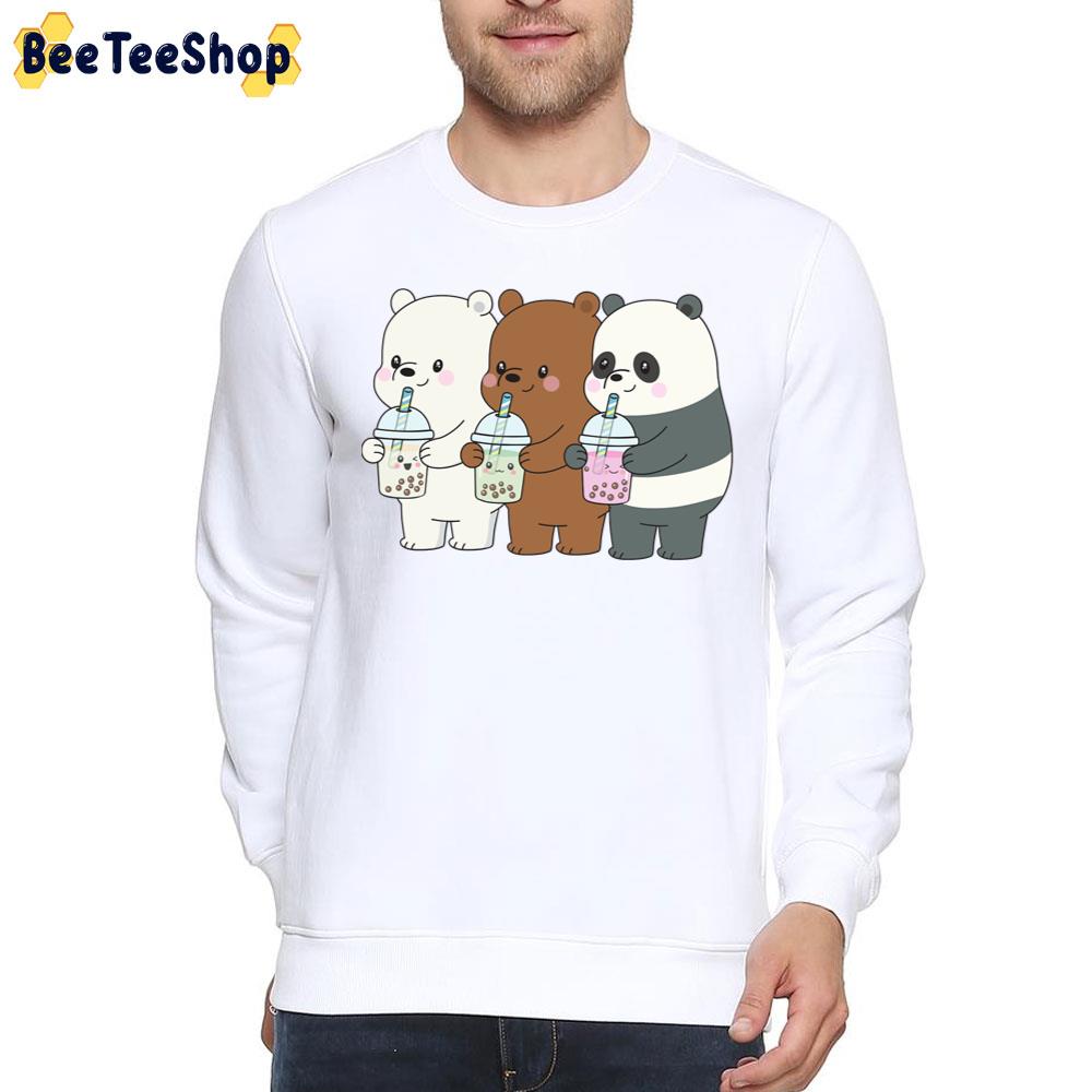 We Bare Bears Drinking Milktea Trending Unisex T-Shirt We Bare Bears Drinking Milktea Trending Unisex T-Shirt