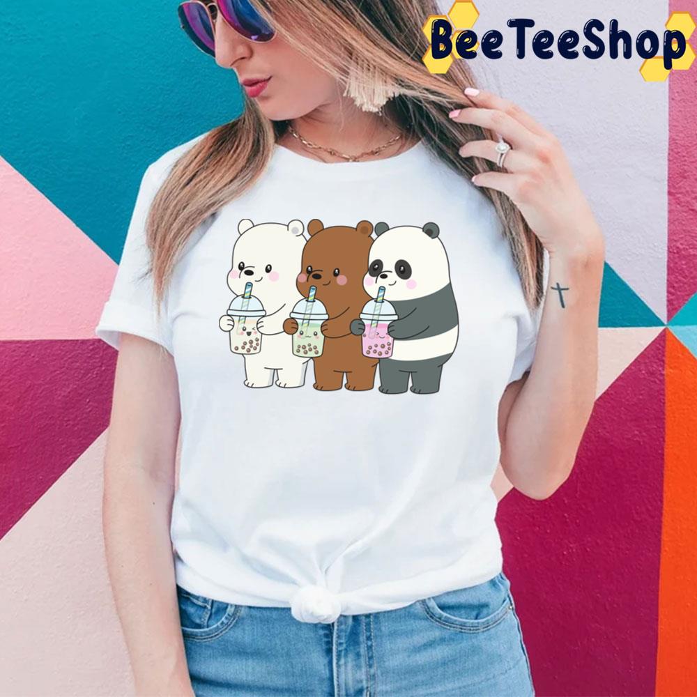 We Bare Bears Drinking Milktea Trending Unisex T-Shirt We Bare Bears Drinking Milktea Trending Unisex T-Shirt