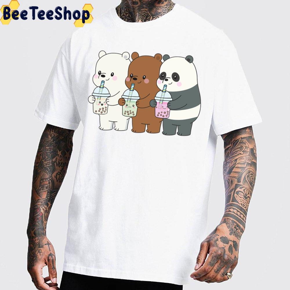 We Bare Bears Drinking Milktea Trending Unisex T-Shirt We Bare Bears Drinking Milktea Trending Unisex T-Shirt