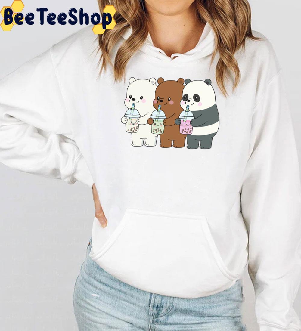 We Bare Bears Drinking Milktea Trending Unisex T-Shirt We Bare Bears Drinking Milktea Trending Unisex T-Shirt