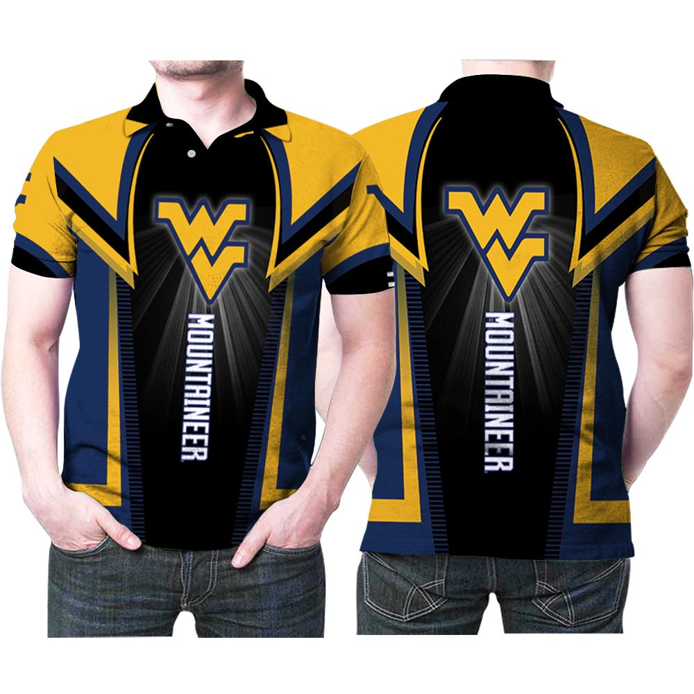 West Virginia Mountaineers Ncaa Bright Logo 3D All Over Print Polo Shirt West Virginia Mountaineers Ncaa Bright Logo 3D All Over Print Polo Shirt