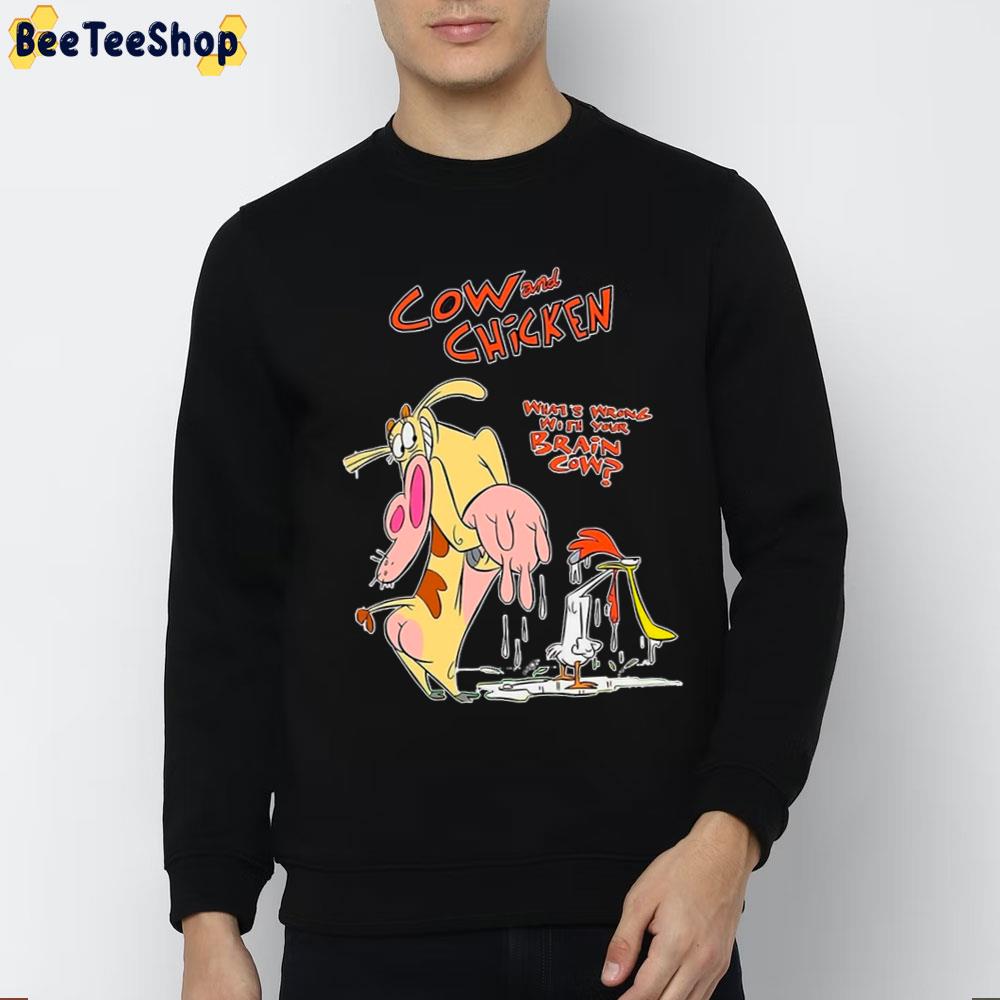 What's Wrong With You Brain Cow And Chicken Trending Unisex T-Shirt What's Wrong With You Brain Cow And Chicken Trending Unisex T-Shirt