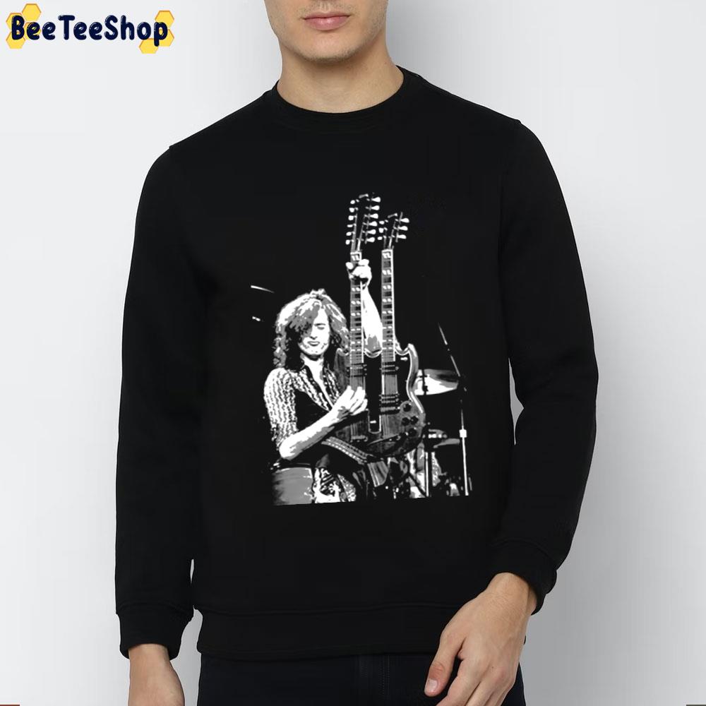 White Art Jimmy Page Unisex T-Shirt White Art Jimmy Page Unisex T-Shirt