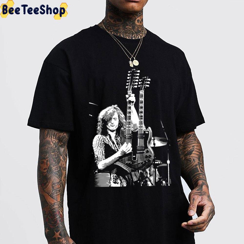 White Art Jimmy Page Unisex T-Shirt White Art Jimmy Page Unisex T-Shirt