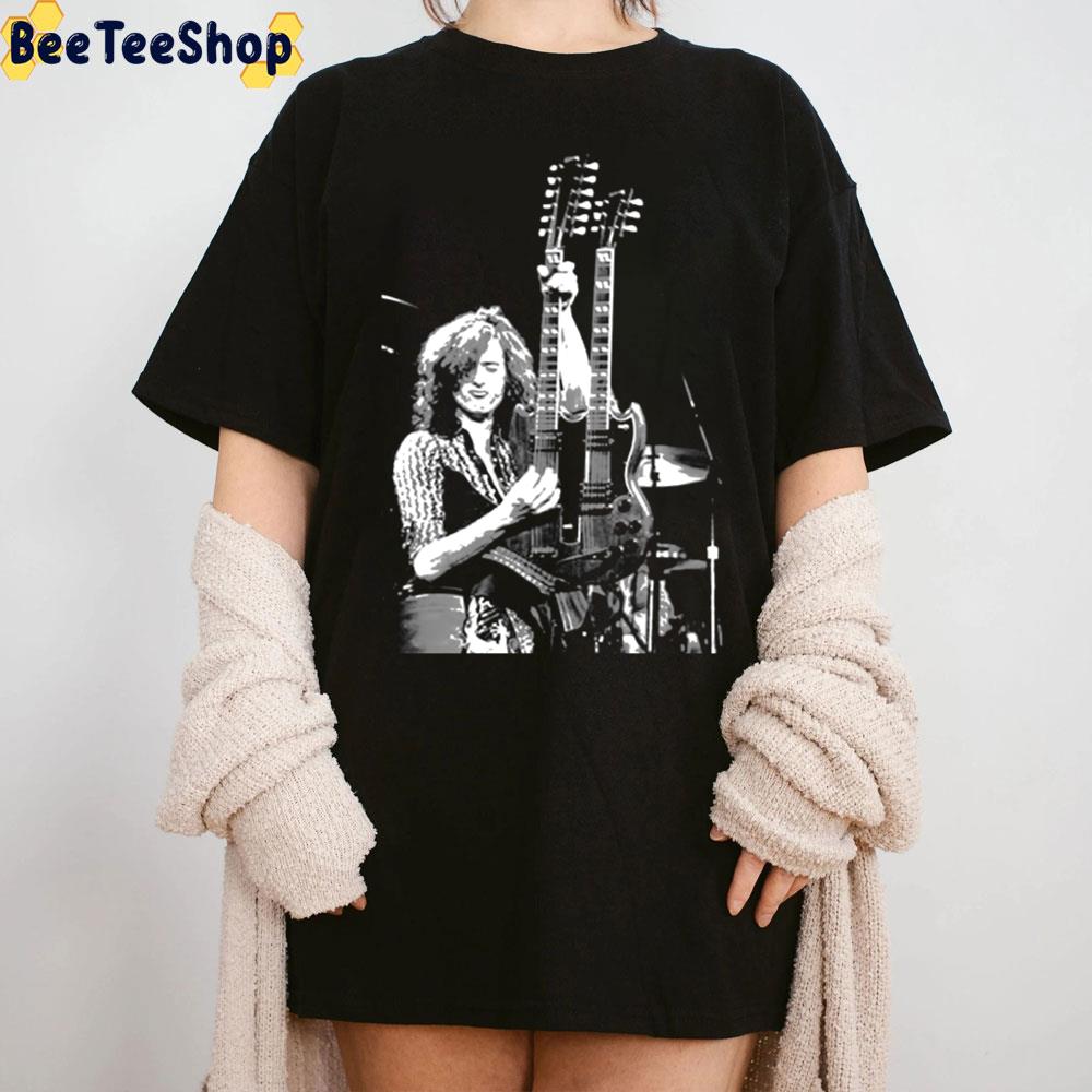 White Art Jimmy Page Unisex T-Shirt White Art Jimmy Page Unisex T-Shirt