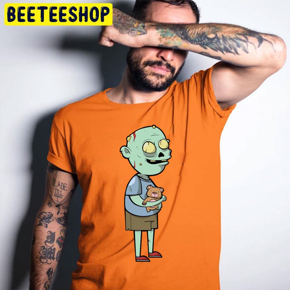 Zombie With A Dad Bod Hugging Teddy Cartoon Halloween Trending Unisex T-Shirt Zombie With A Dad Bod Hugging Teddy Cartoon Halloween Trending Unisex T-Shirt
