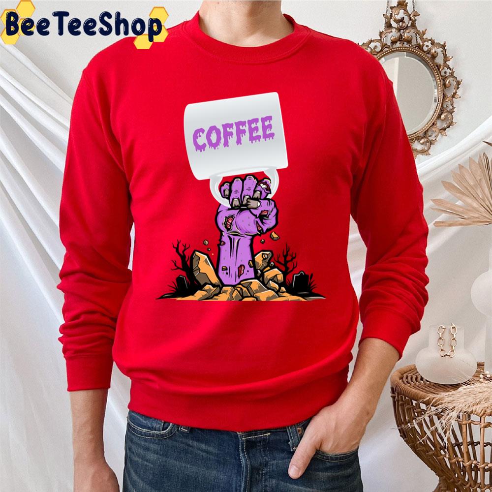 Zombies Crave Coffee Purple Trending Unisex T-Shirt Zombies Crave Coffee Purple Trending Unisex T-Shirt