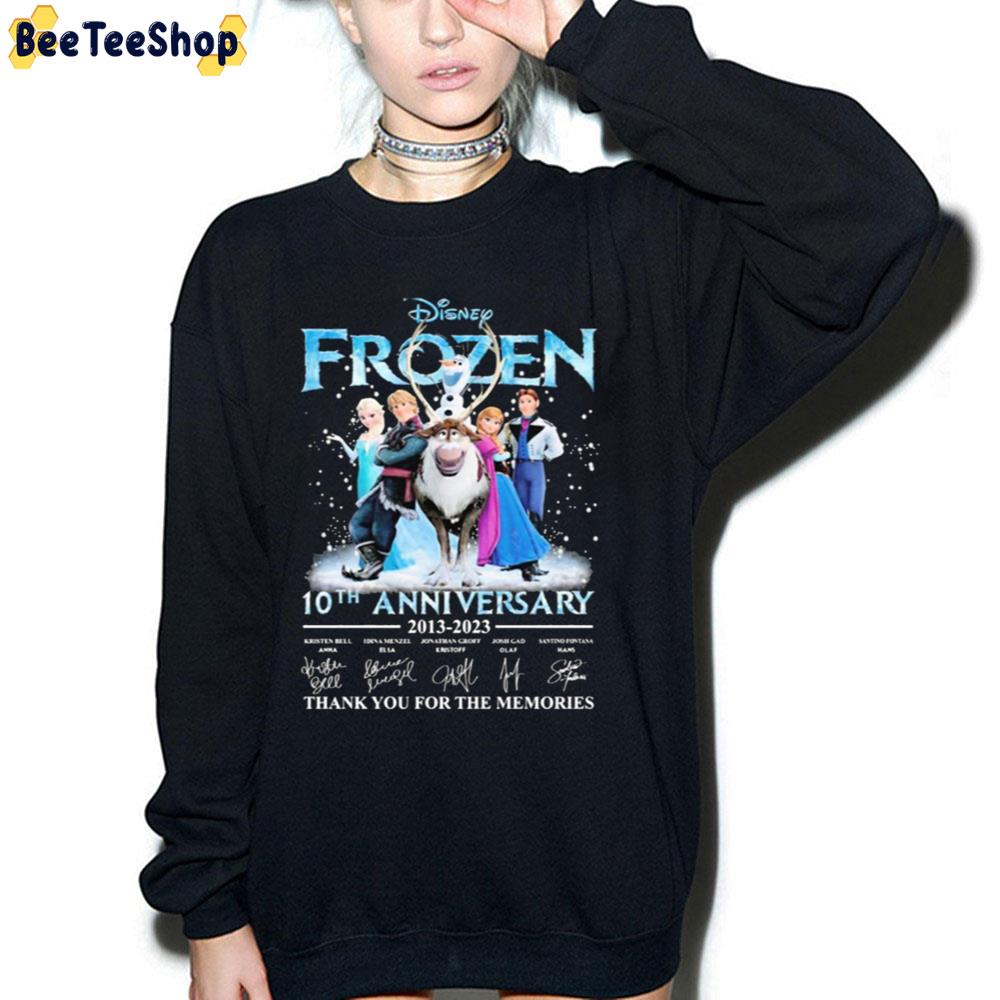 10th Anniversary 2013 2023 Frozen Thank You For The Memories Trending Unisex T-Shirt 10th Anniversary 2013 2023 Frozen Thank You For The Memories Trending Unisex T-Shirt