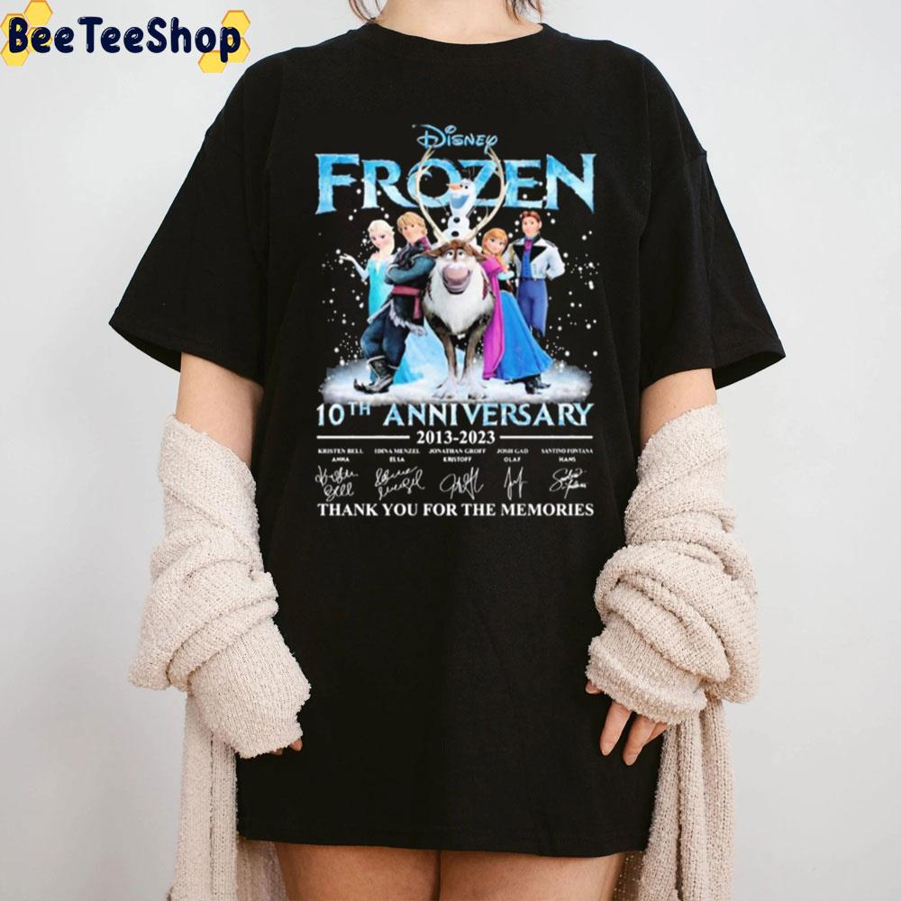10th Anniversary 2013 2023 Frozen Thank You For The Memories Trending Unisex T-Shirt 10th Anniversary 2013 2023 Frozen Thank You For The Memories Trending Unisex T-Shirt
