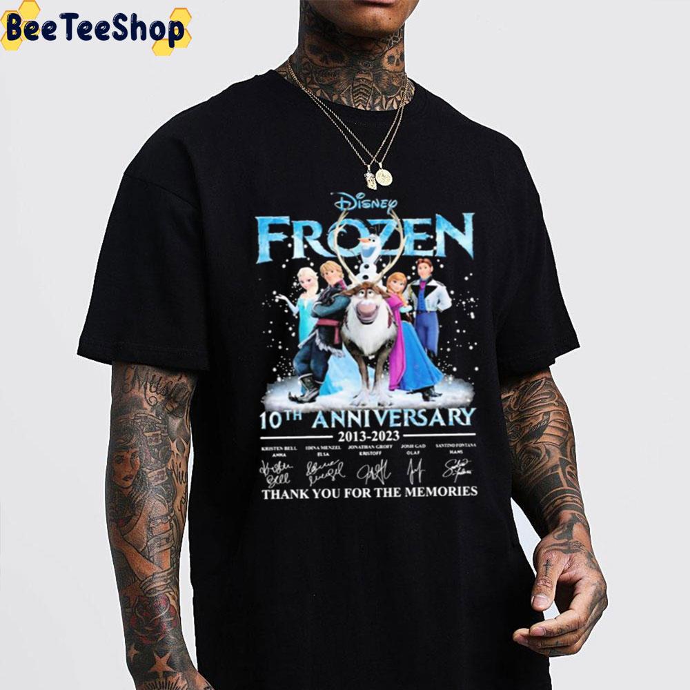 10th Anniversary 2013 2023 Frozen Thank You For The Memories Trending Unisex T-Shirt 10th Anniversary 2013 2023 Frozen Thank You For The Memories Trending Unisex T-Shirt