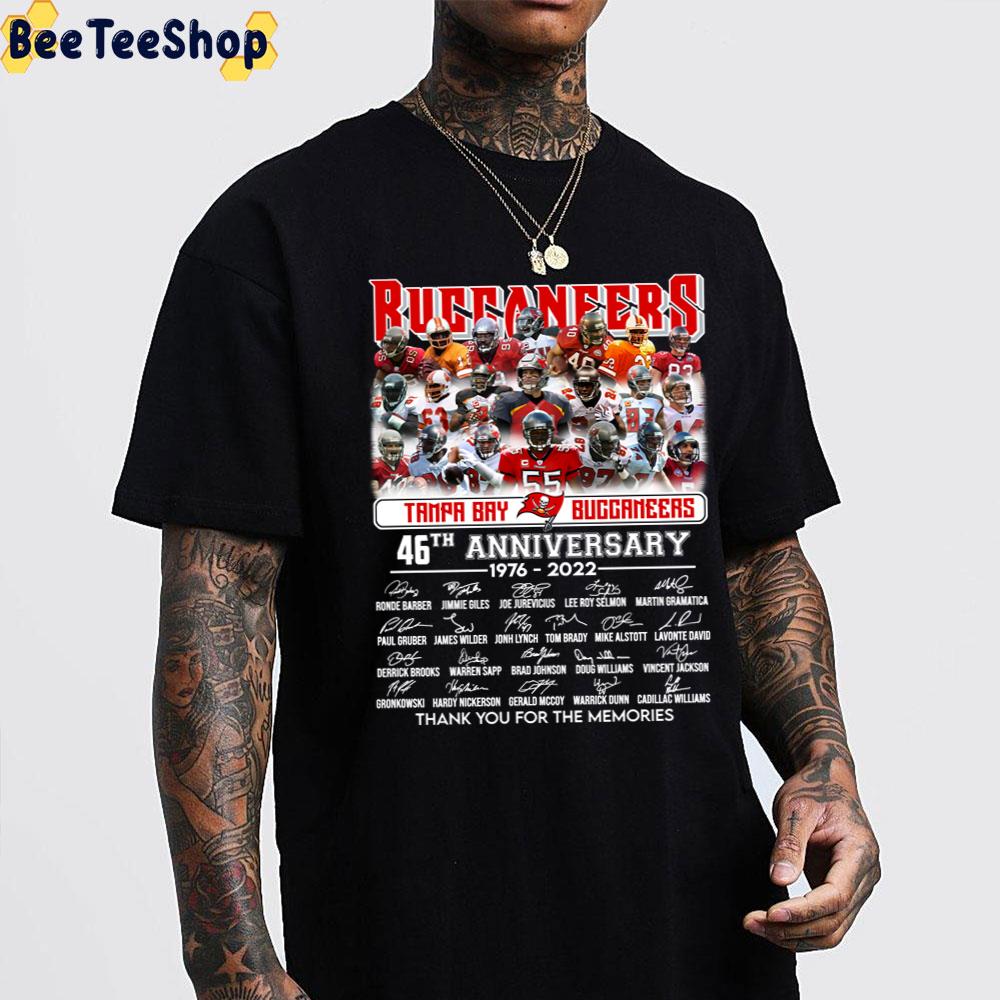 46th Anniversary Tampa Bay Buccaneers Football Signatures Thank You For The Memories Trending Unisex T-Shirt 46th Anniversary Tampa Bay Buccaneers Football Signatures Thank You For The Memories Trending Unisex T-Shirt