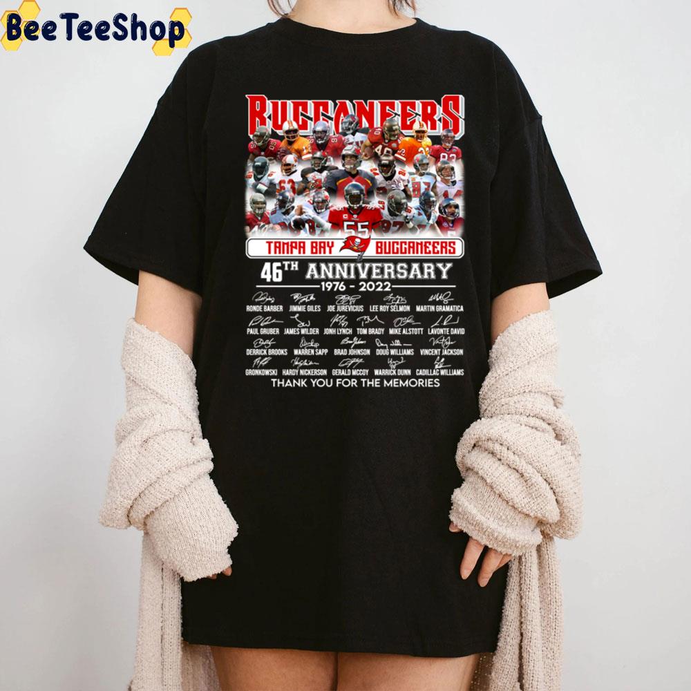 46th Anniversary Tampa Bay Buccaneers Football Signatures Thank You For The Memories Trending Unisex T-Shirt 46th Anniversary Tampa Bay Buccaneers Football Signatures Thank You For The Memories Trending Unisex T-Shirt