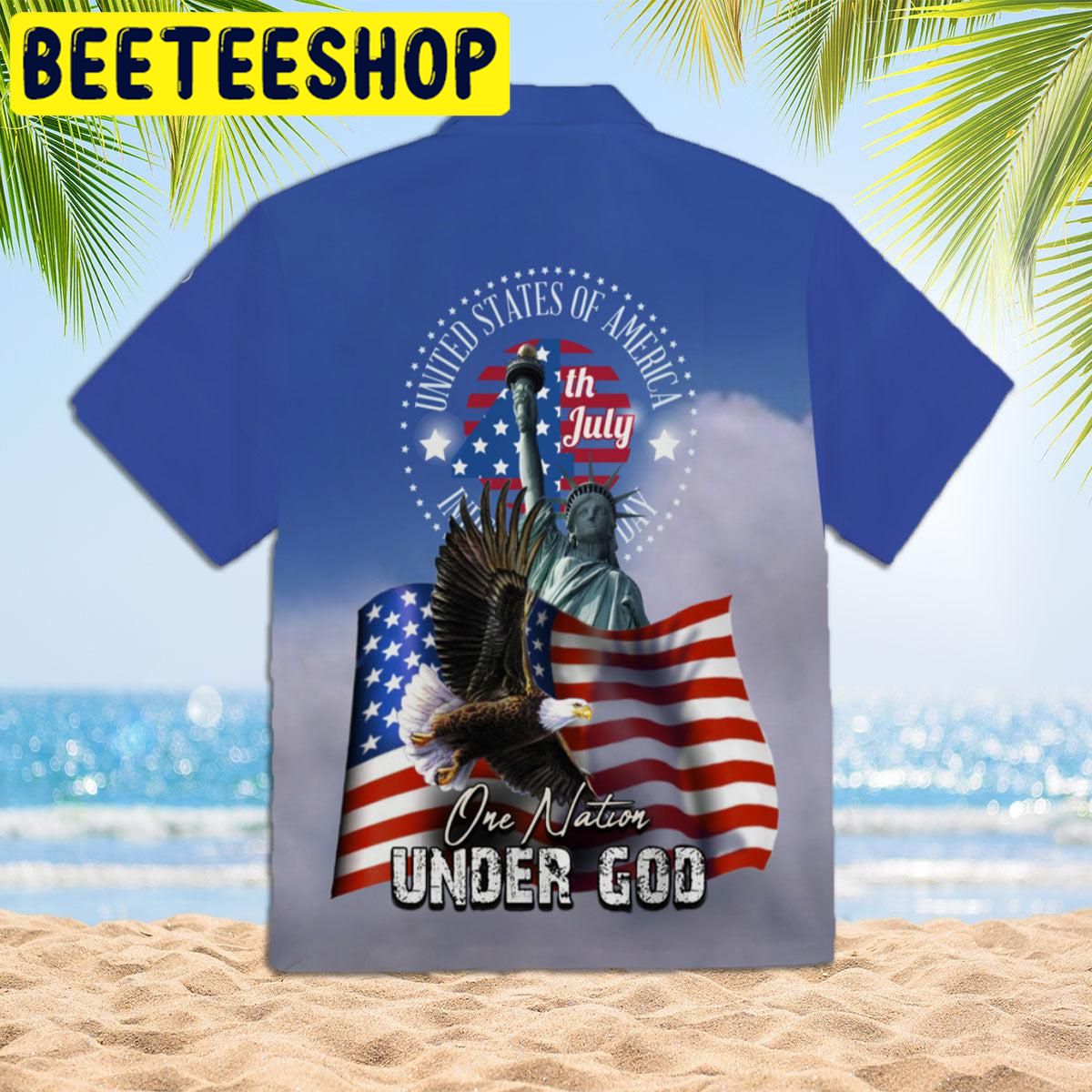 4th July One Nation Under God Independence Day Hawaiian Shirt 4th July One Nation Under God Independence Day Hawaiian Shirt