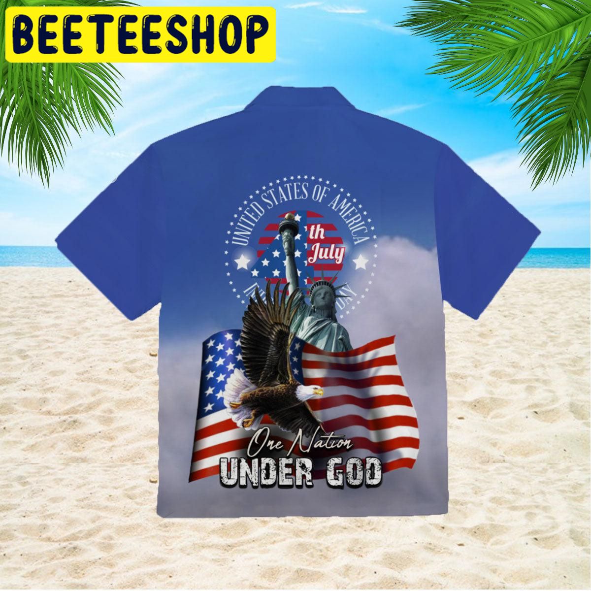 4th July One Nation Under God Independence Day Hawaiian Shirt 4th July One Nation Under God Independence Day Hawaiian Shirt