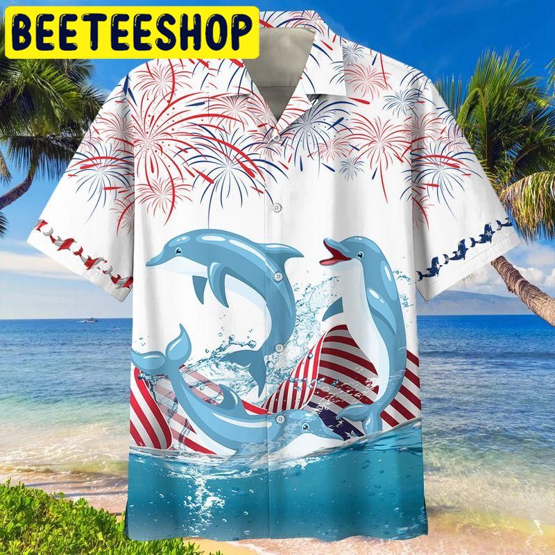 4th Of July Dolphin Independence Hawaiian Shirt 4th Of July Dolphin Independence Hawaiian Shirt