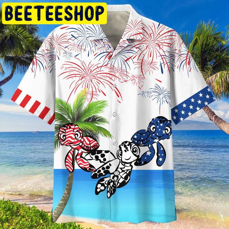 4th Of July Turtles Independence Hawaiian Shirt 4th Of July Turtles Independence Hawaiian Shirt