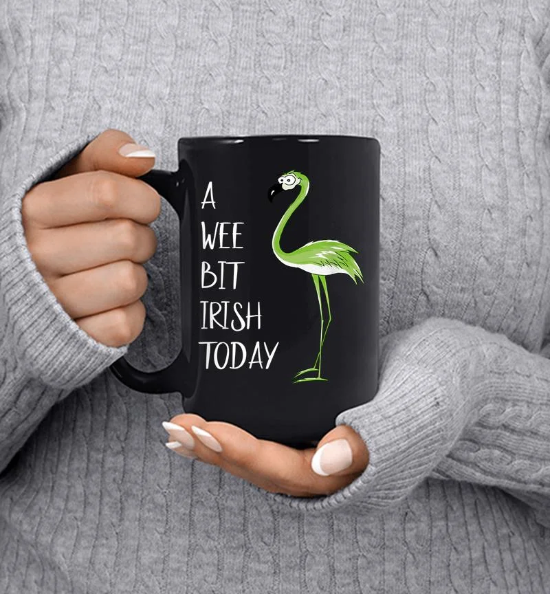 A Wee Bit Irish Today Green Flamingo St Pattys Day Mug A Wee Bit Irish Today Green Flamingo St Pattys Day Mug