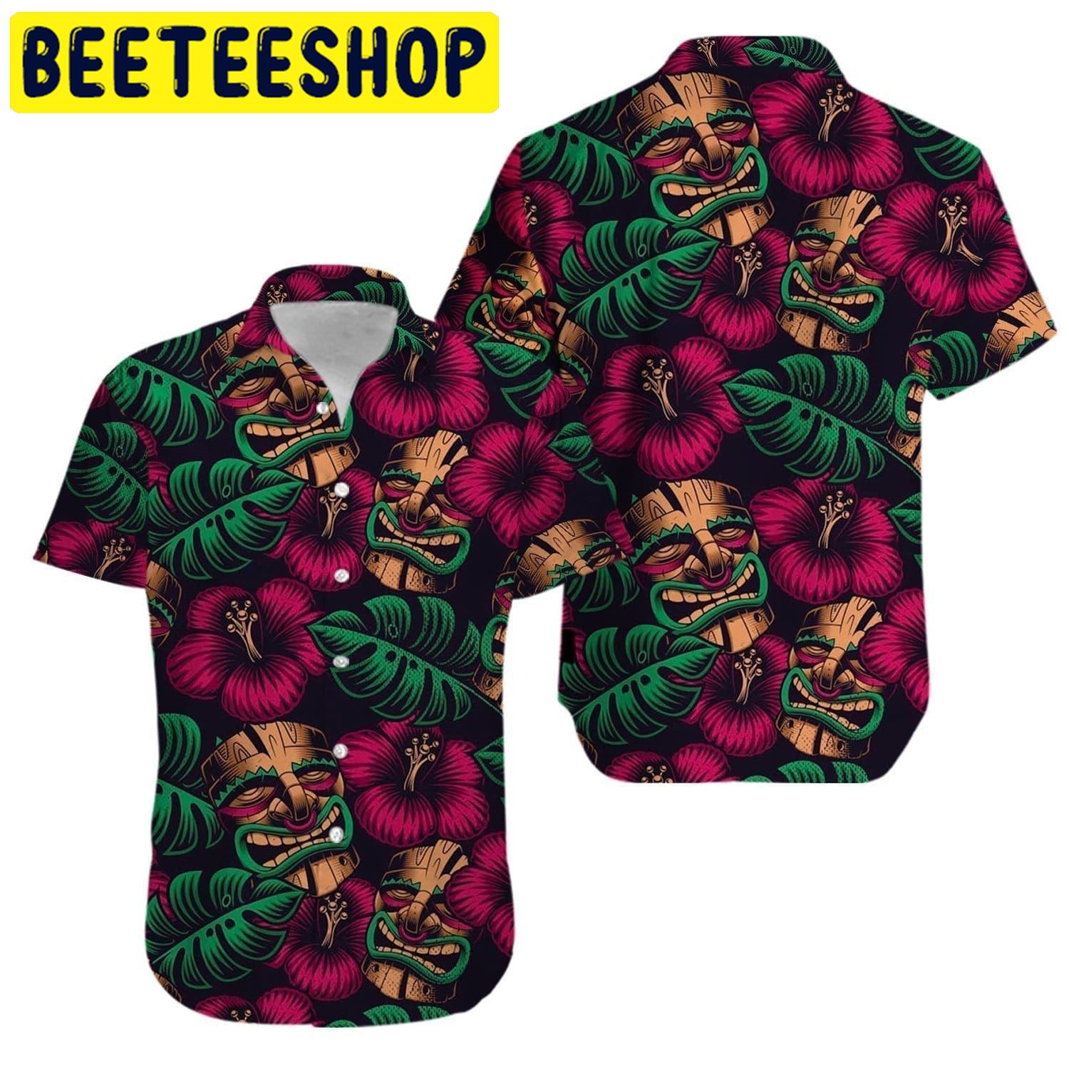 Aku Aku Mascaras Tiki Mask Aloha Hawaiian Shirt Aku Aku Mascaras Tiki Mask Aloha Hawaiian Shirt