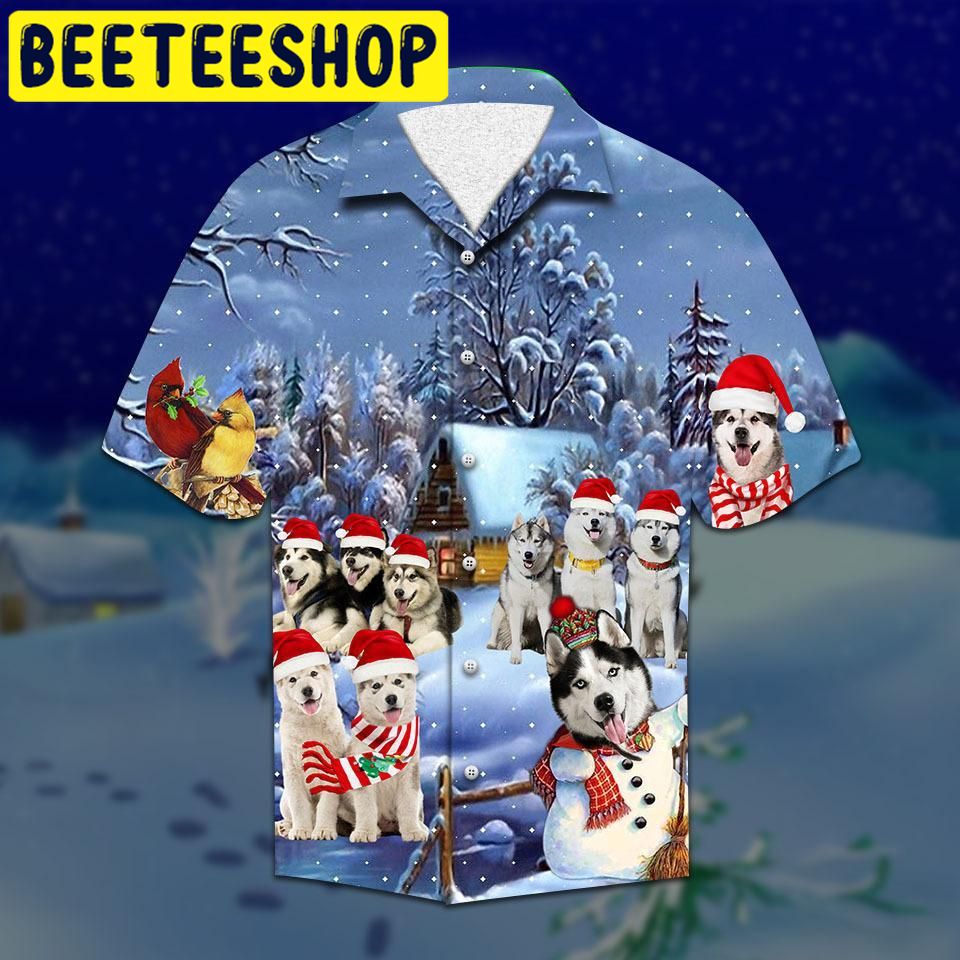 Alaskan Malamute Christmas Hawaiian Shirt Alaskan Malamute Christmas Hawaiian Shirt