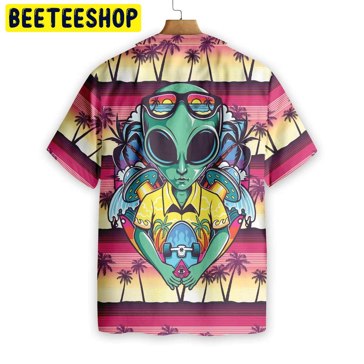 Alien With Skate Trending Hawaiian Shirt Alien With Skate Trending Hawaiian Shirt