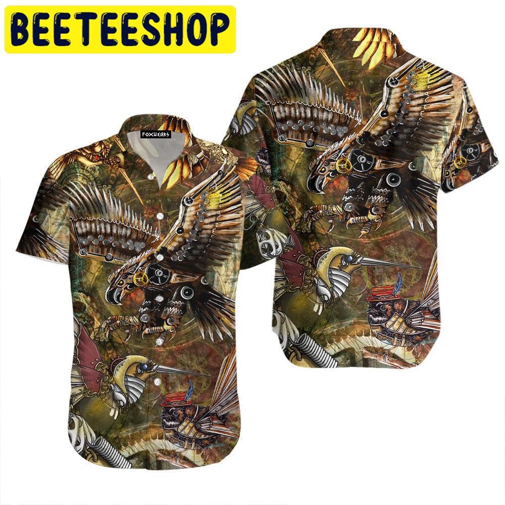 Aloha Shirts Steampunk Birds Hawaiian Shirt Aloha Shirts Steampunk Birds Hawaiian Shirt