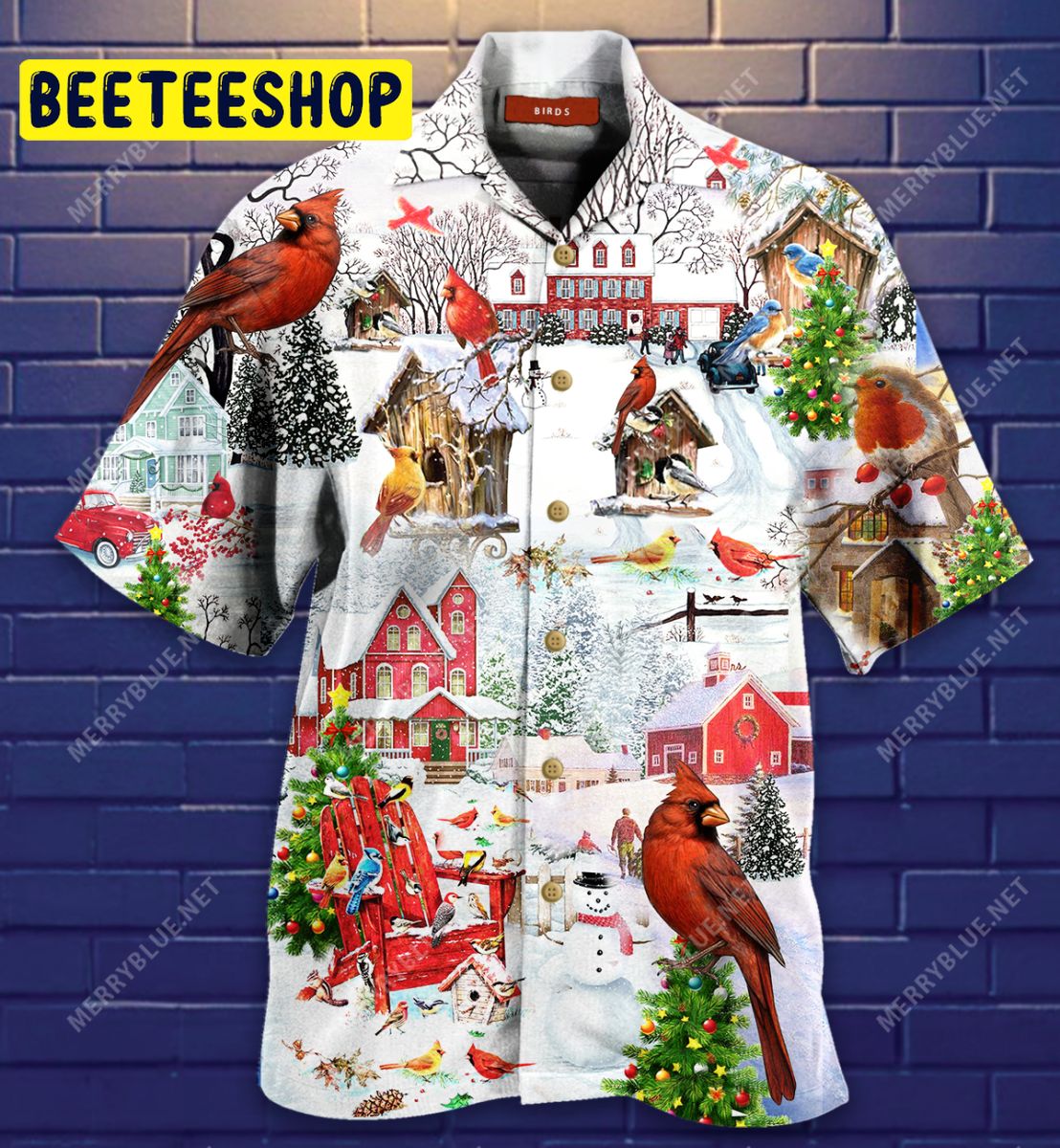 Amazing Christmas Birds Unisex Trending Hawaiian Shirt Amazing Christmas Birds Unisex Trending Hawaiian Shirt