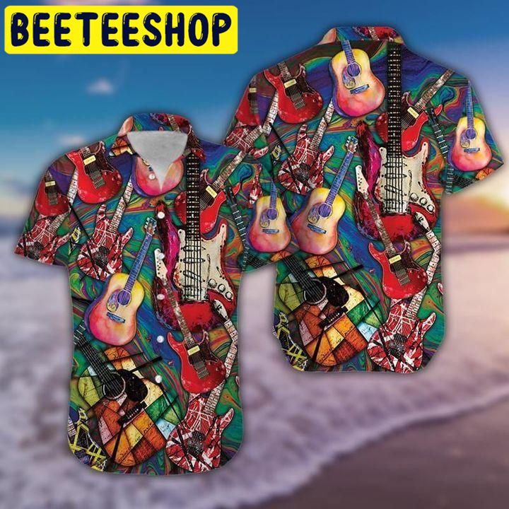 Amazing Colorful Art Love Guitar Hawaiian Shirt Amazing Colorful Art Love Guitar Hawaiian Shirt