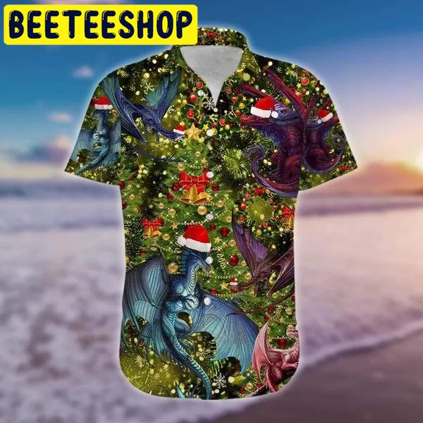 Amazing Dragon Family In Christmas Eve Hawaiian Shirt Amazing Dragon Family In Christmas Eve Hawaiian Shirt
