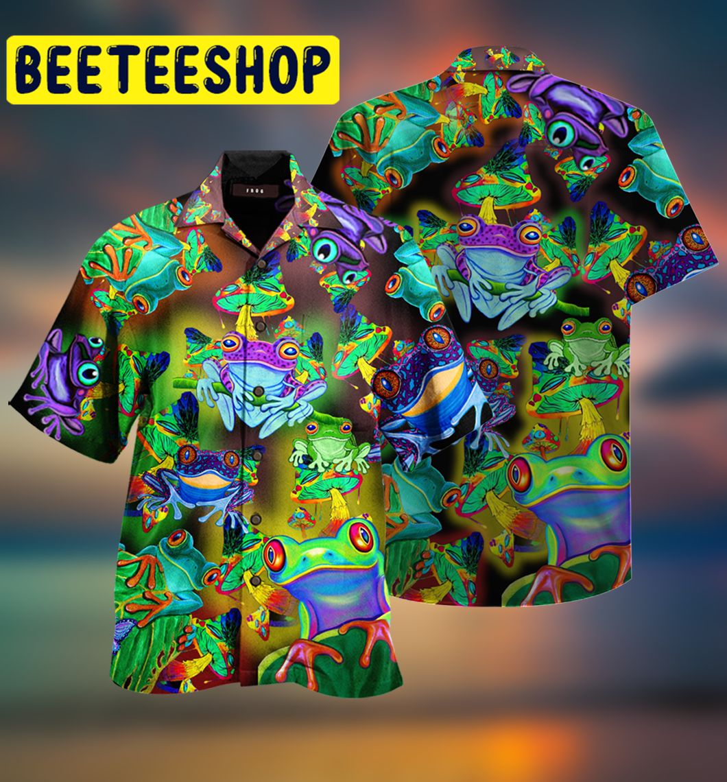 Amazing Frogs And Mushrooms Hawaiian Shirt Amazing Frogs And Mushrooms Hawaiian Shirt