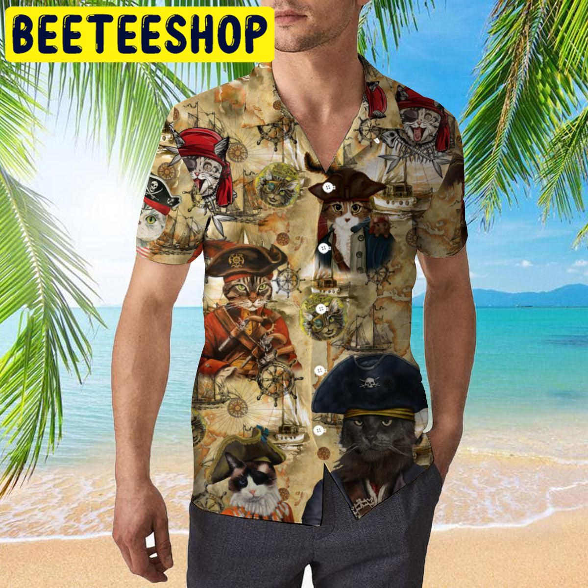 Amazing Pirate Cat Hawaiian Shirt Amazing Pirate Cat Hawaiian Shirt