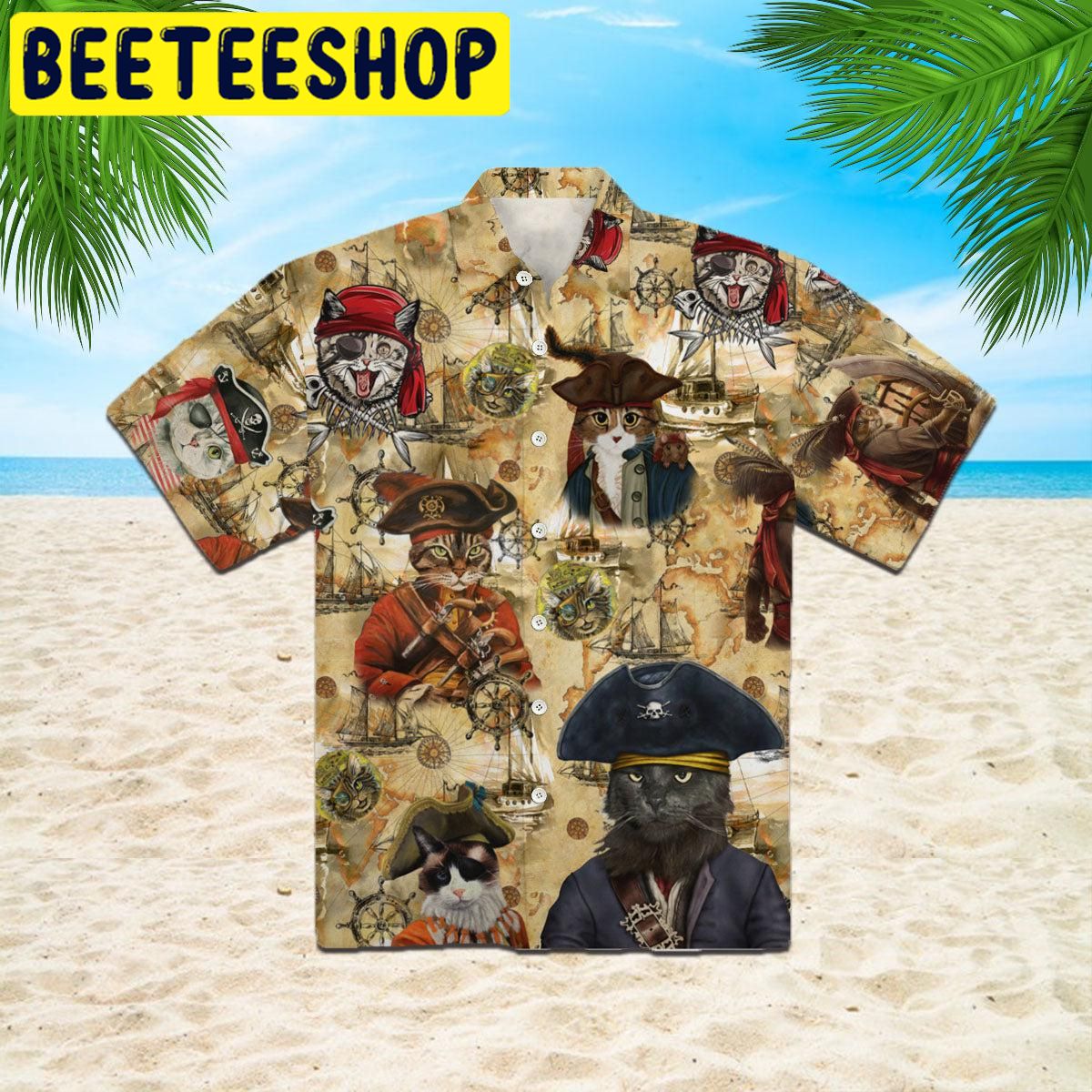Amazing Pirate Cat Hawaiian Shirt Amazing Pirate Cat Hawaiian Shirt