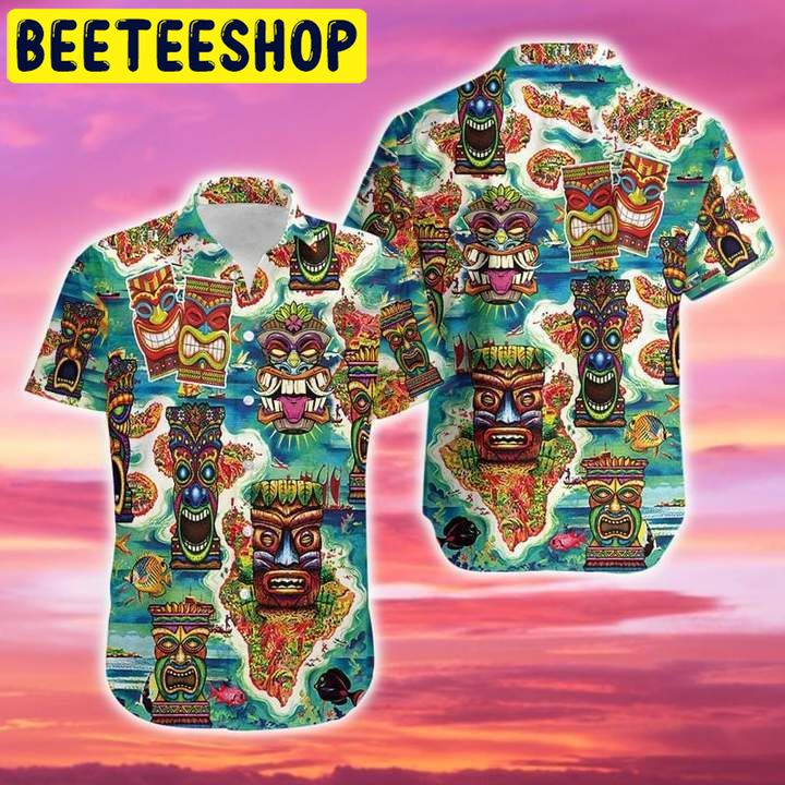 Amazing Tiki Tiki Can't You See Green Hawaiian Shirt Amazing Tiki Tiki Can't You See Green Hawaiian Shirt