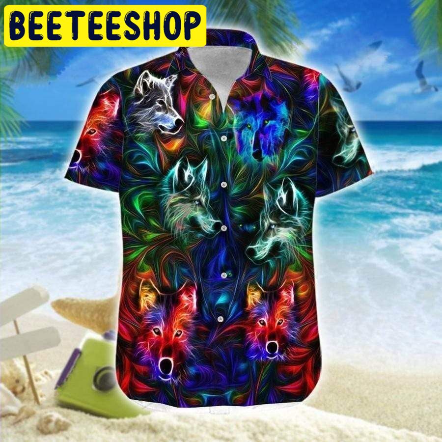 Amazing Wolf Neon Hawaiian Shirt Amazing Wolf Neon Hawaiian Shirt