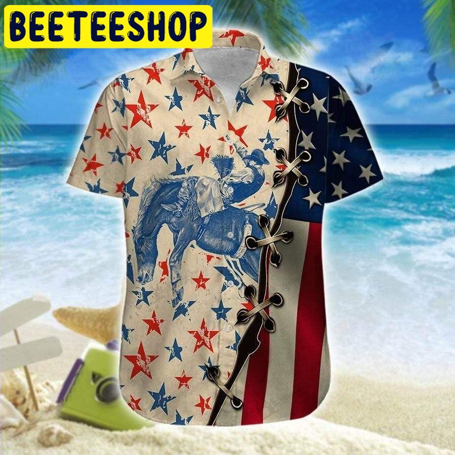 America Bareback Bronc Hawaiian Shirt America Bareback Bronc Hawaiian Shirt