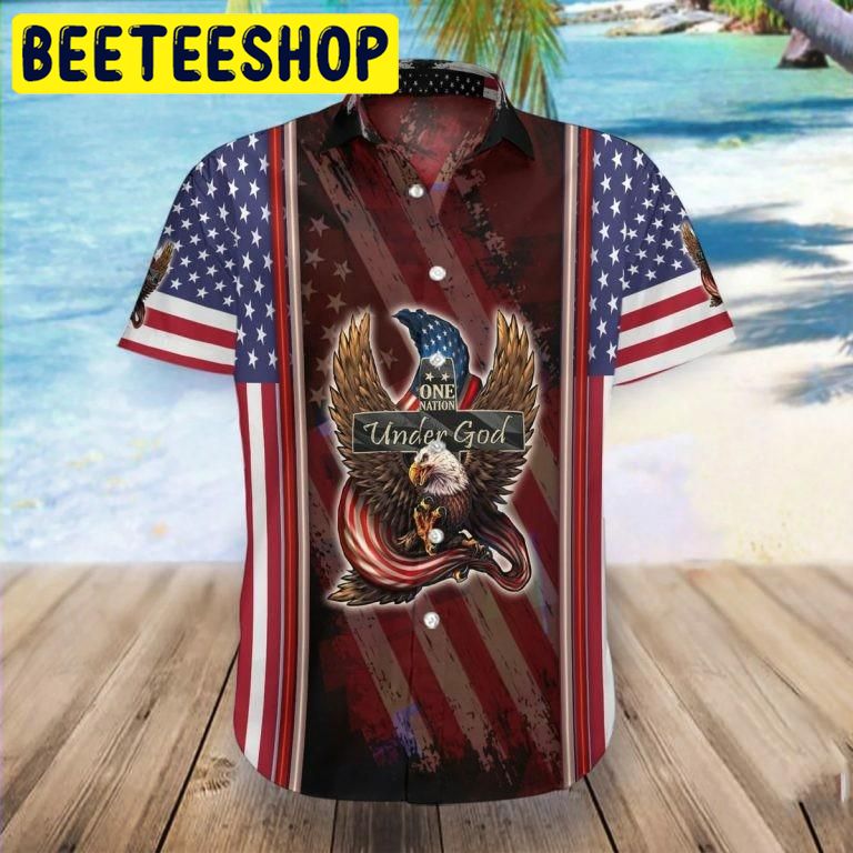 American Eagle One Nation Under God Hawaiian Shirt American Eagle One Nation Under God Hawaiian Shirt