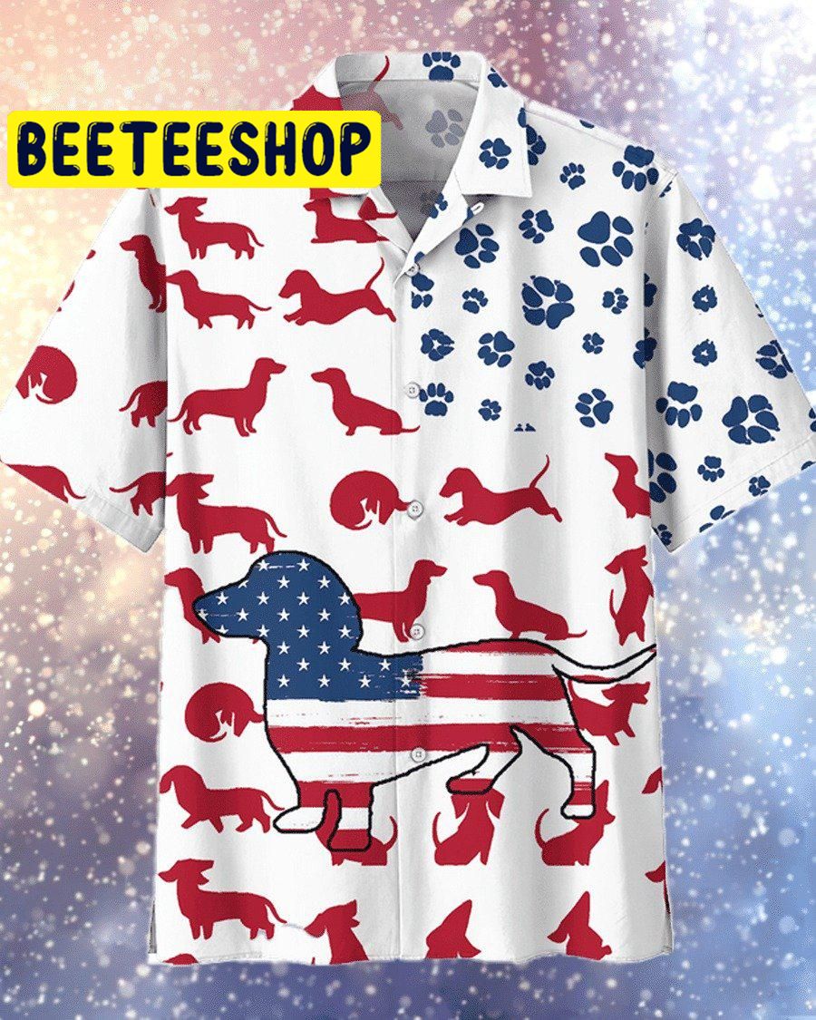 American Flag Dachshund Hawaiian Shirt American Flag Dachshund Hawaiian Shirt
