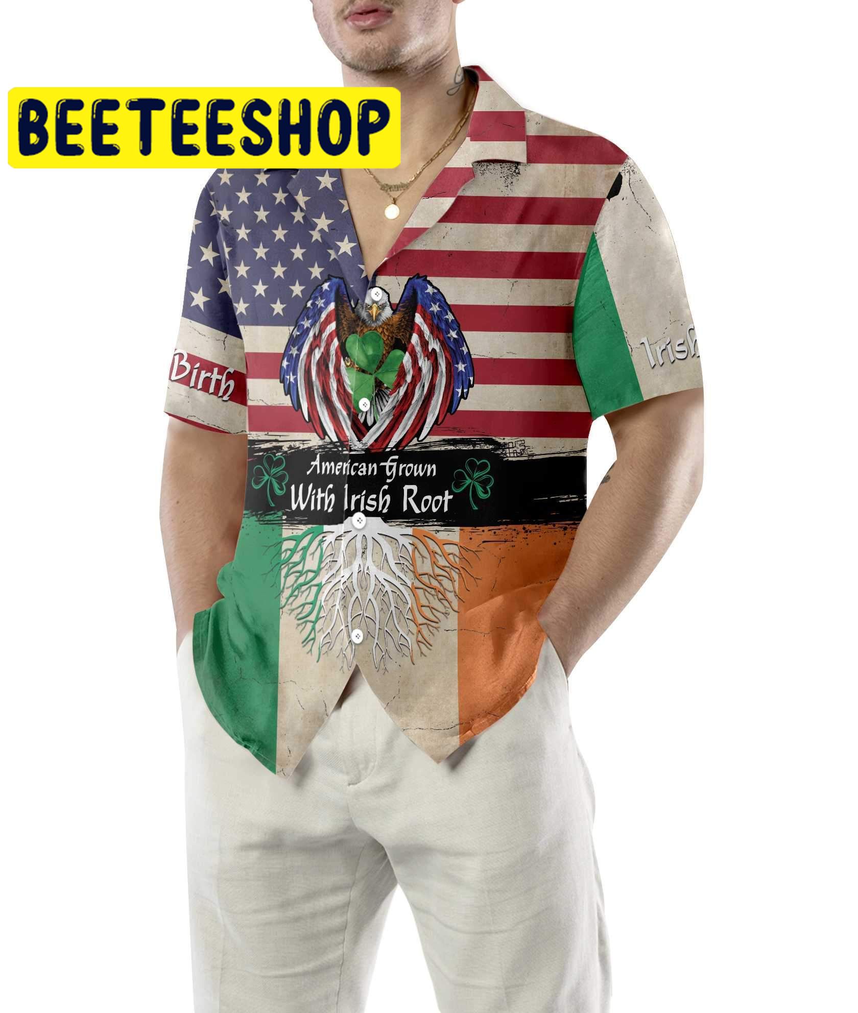 American Grown With Irish Root Hawaiian Shirt American Grown With Irish Root Hawaiian Shirt