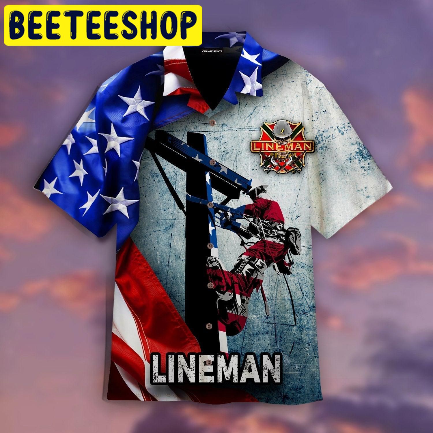 American Lineman Hawaiian Shirt American Lineman Hawaiian Shirt