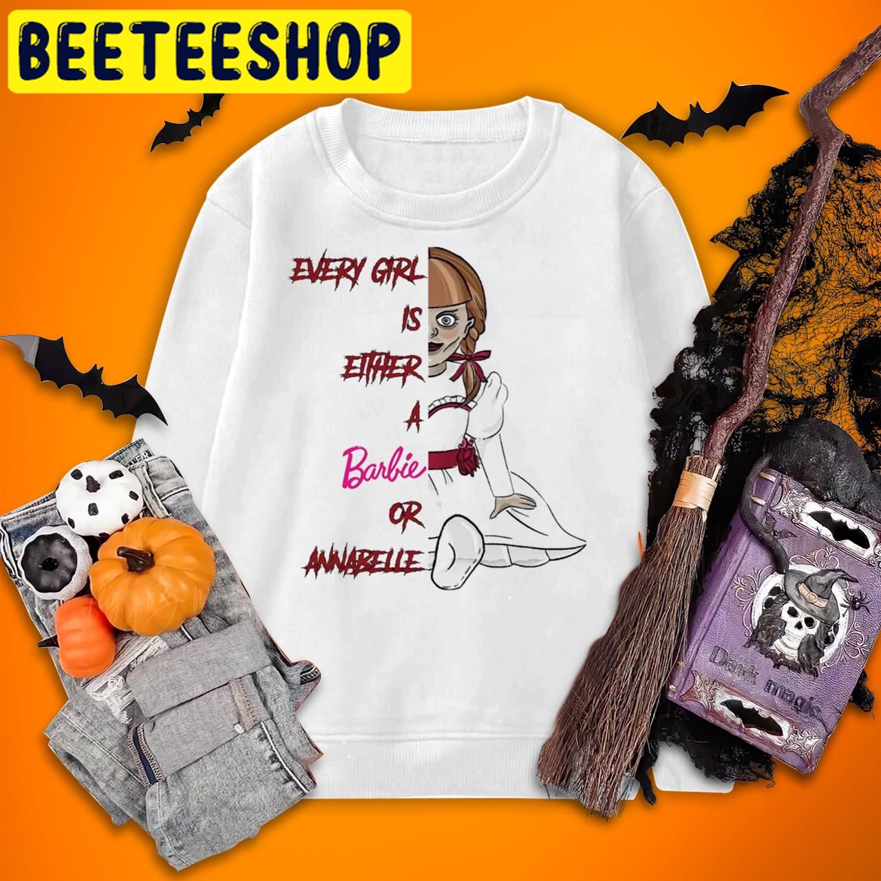 AnnabelleEvery Girl Is Either A Barbie Or A Annabelle Halloween Trending Unisex T-Shirt AnnabelleEvery Girl Is Either A Barbie Or A Annabelle Halloween Trending Unisex T-Shirt