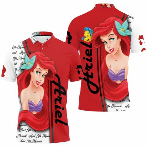 Ariel Little Mermaid Cartoon 3D All Over Print Polo Shirt Ariel Little Mermaid Cartoon 3D All Over Print Polo Shirt